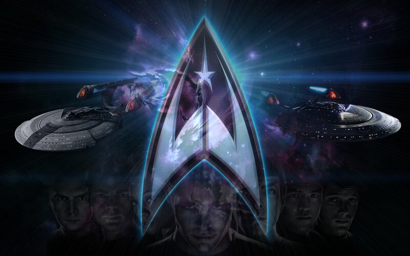 Star Trek fleet in space