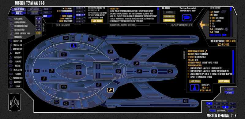 Star Trek mission terminal interface