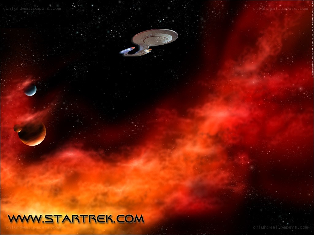 Star Trek ship in nebula