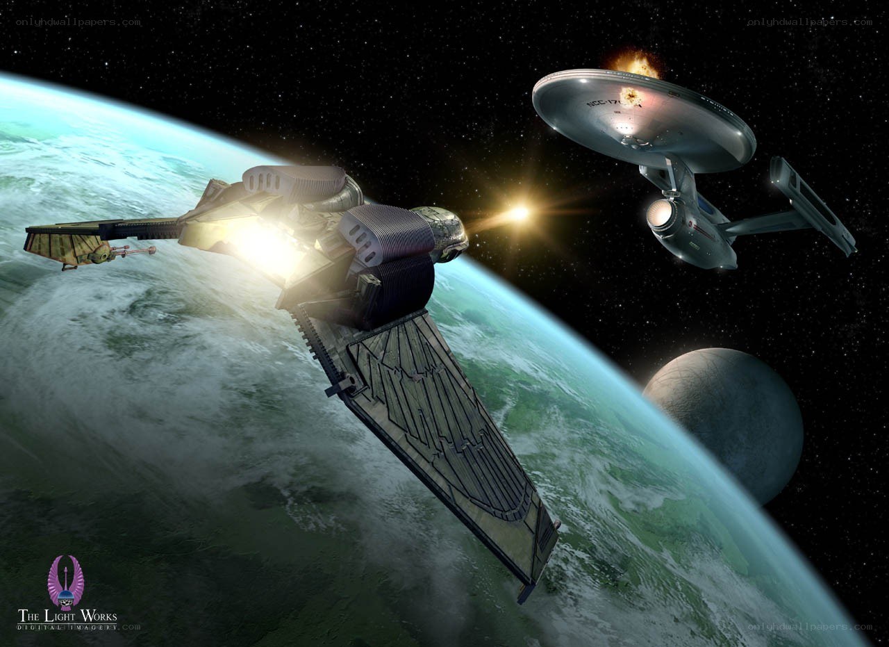 Star Trek ships in orbit