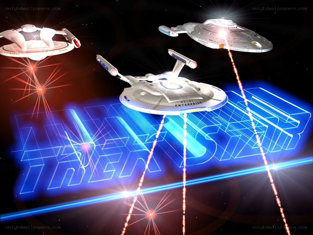 Star Trek ships in space