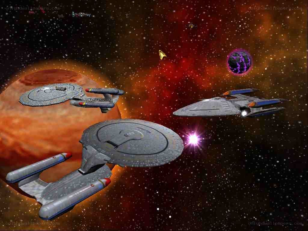Star Trek ships in space