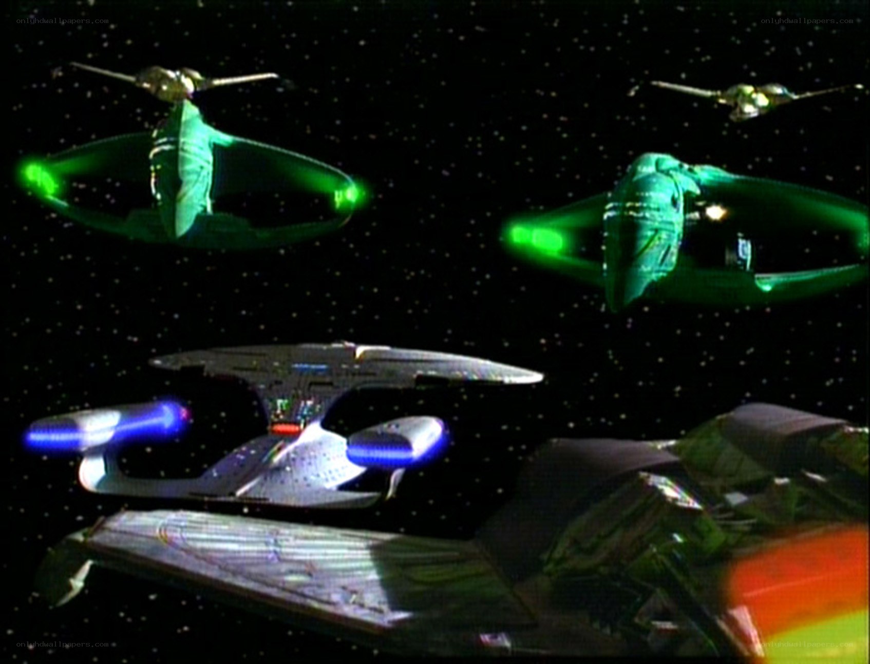 Star Trek ships in space