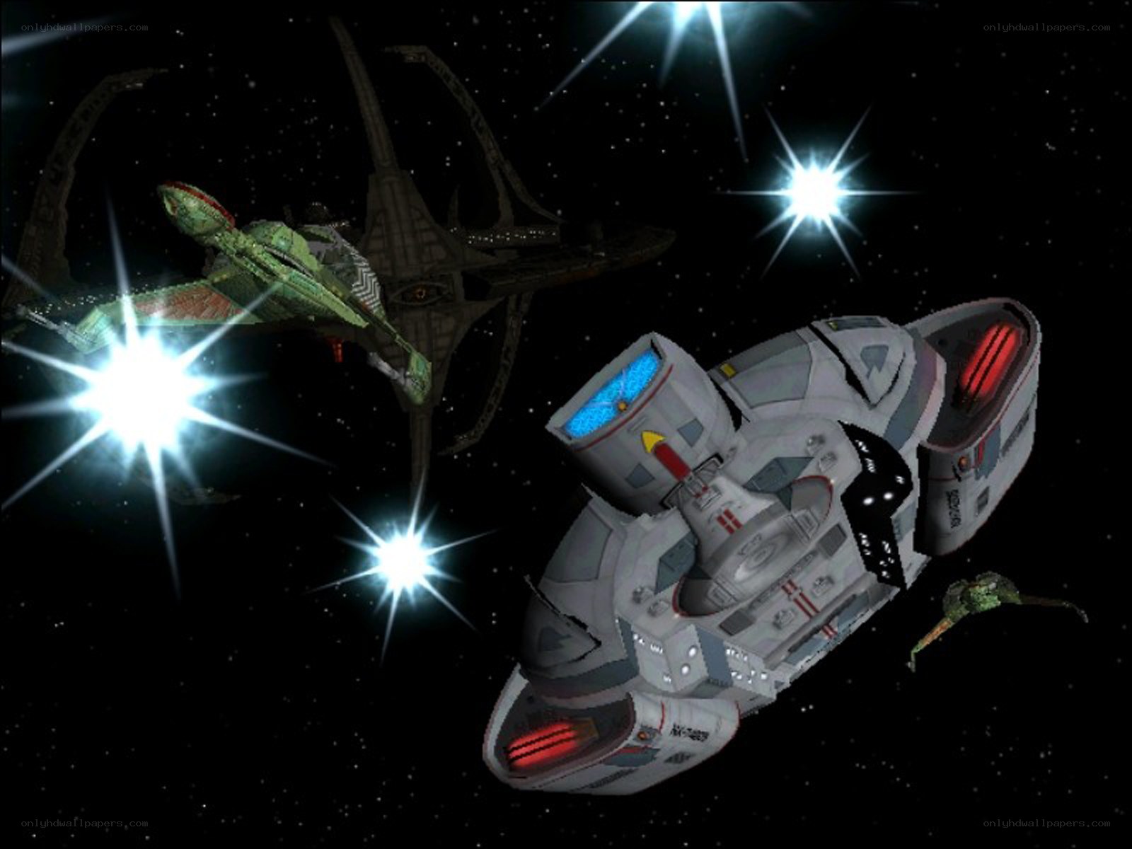 Star Trek space battle scene
