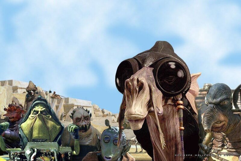 Star Wars alien characters in desert