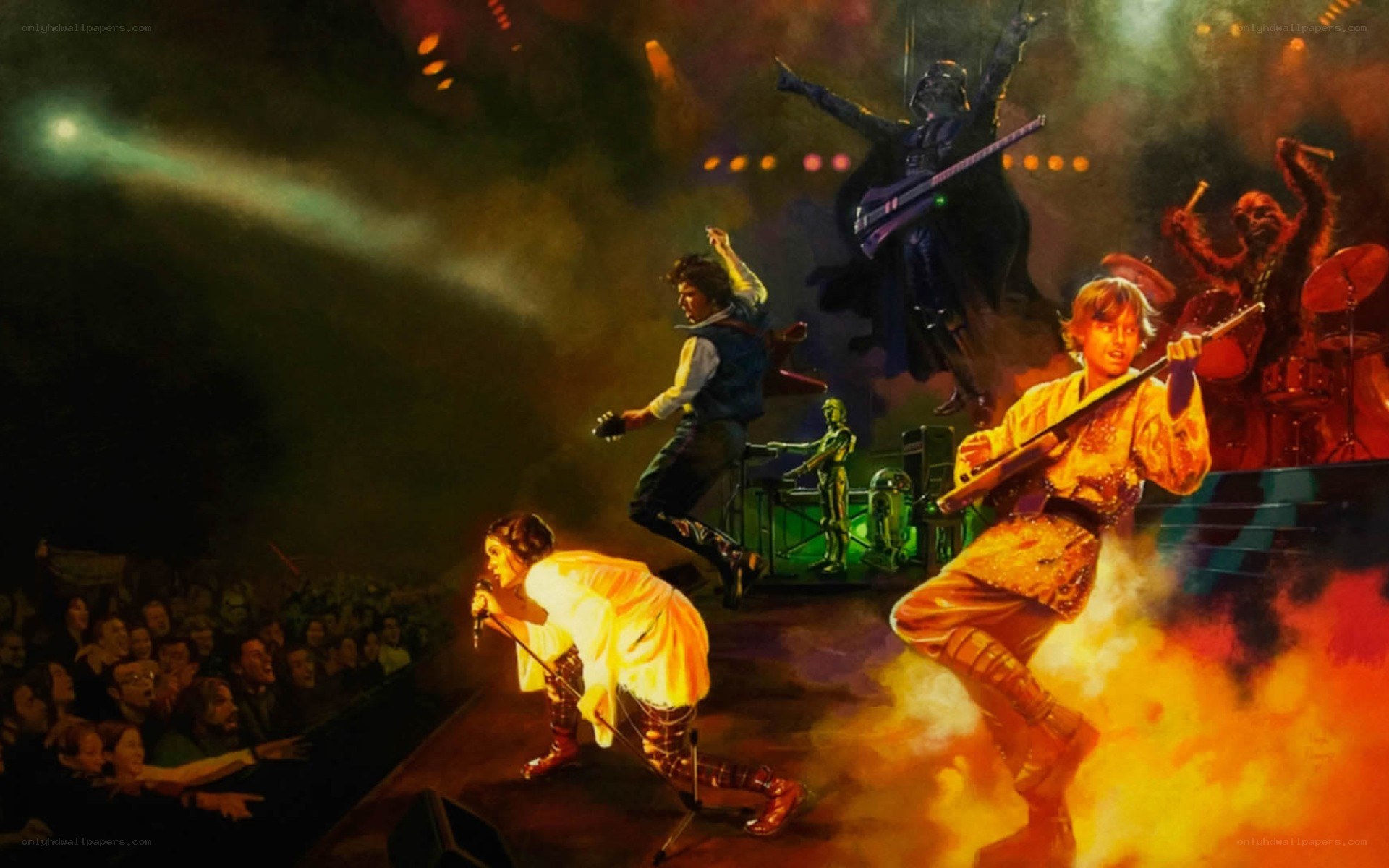 Star Wars band performing on stage