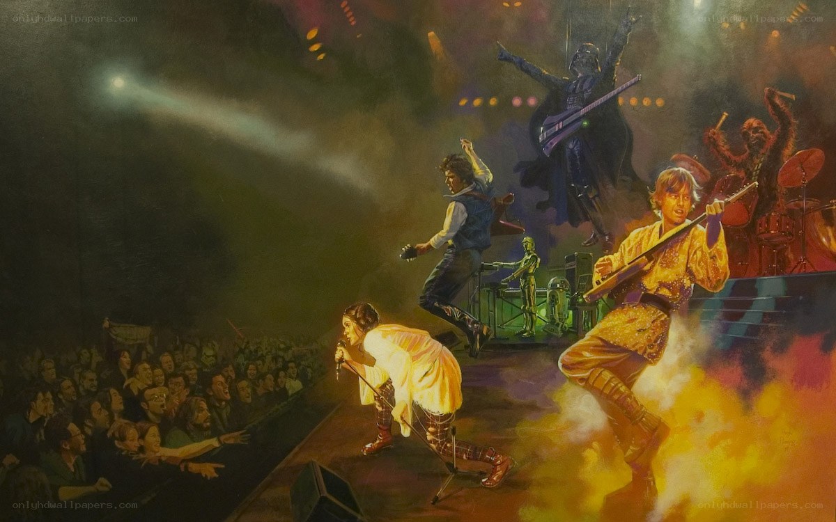 Star Wars band performing on stage