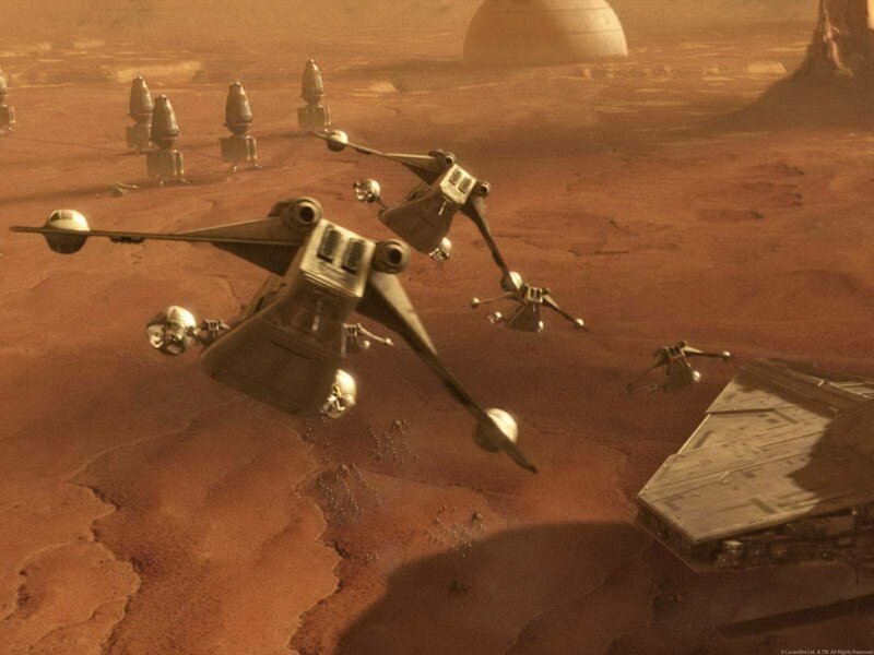 Star Wars battle on a desert planet