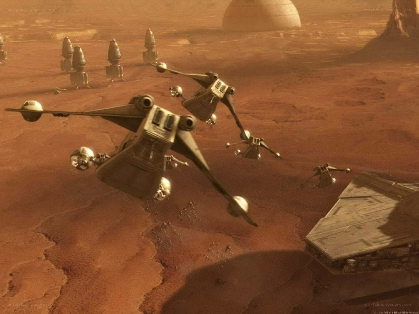 Star Wars battle on a desert planet
