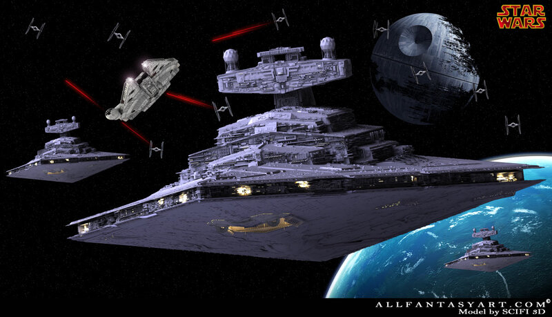 Star Wars Battle Scene — Black, Dramatic