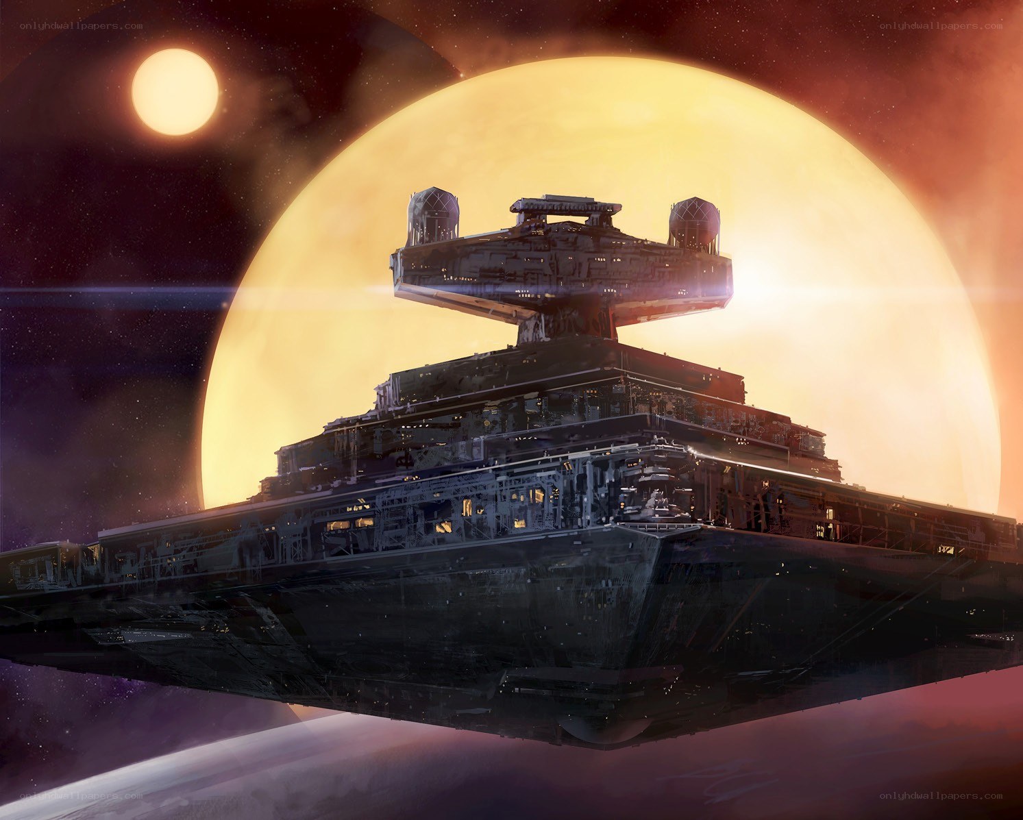 Star Wars battleship in space