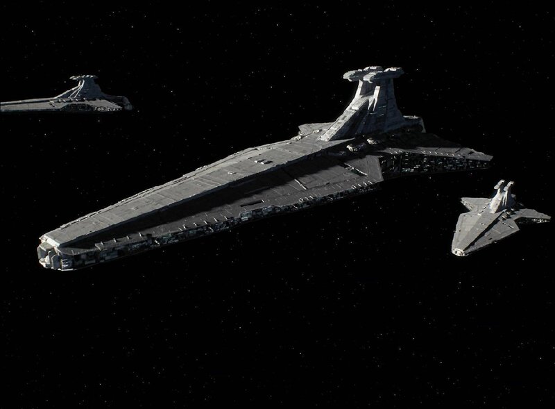 Star Wars capital ships in space
