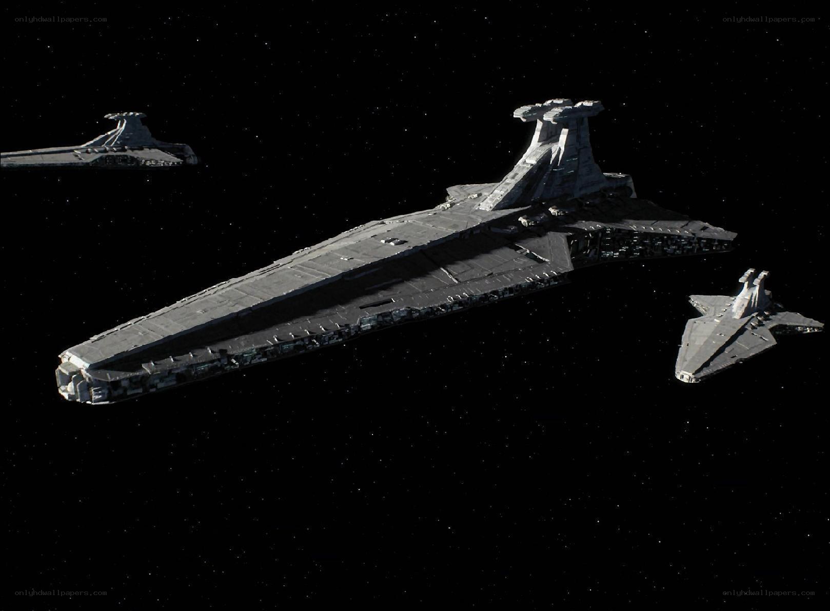 Star Wars capital ships in space
