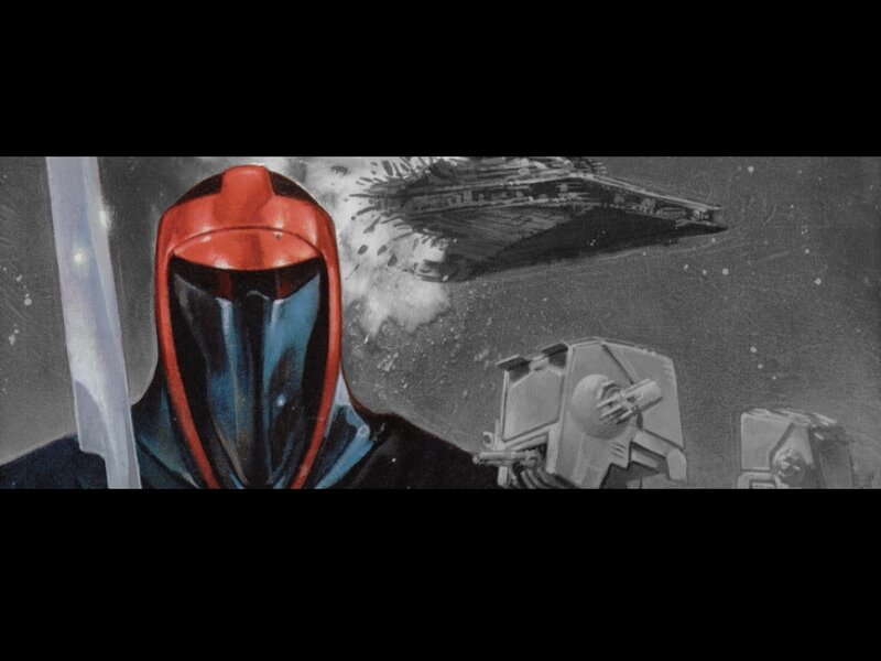 Star Wars character in red helmet
