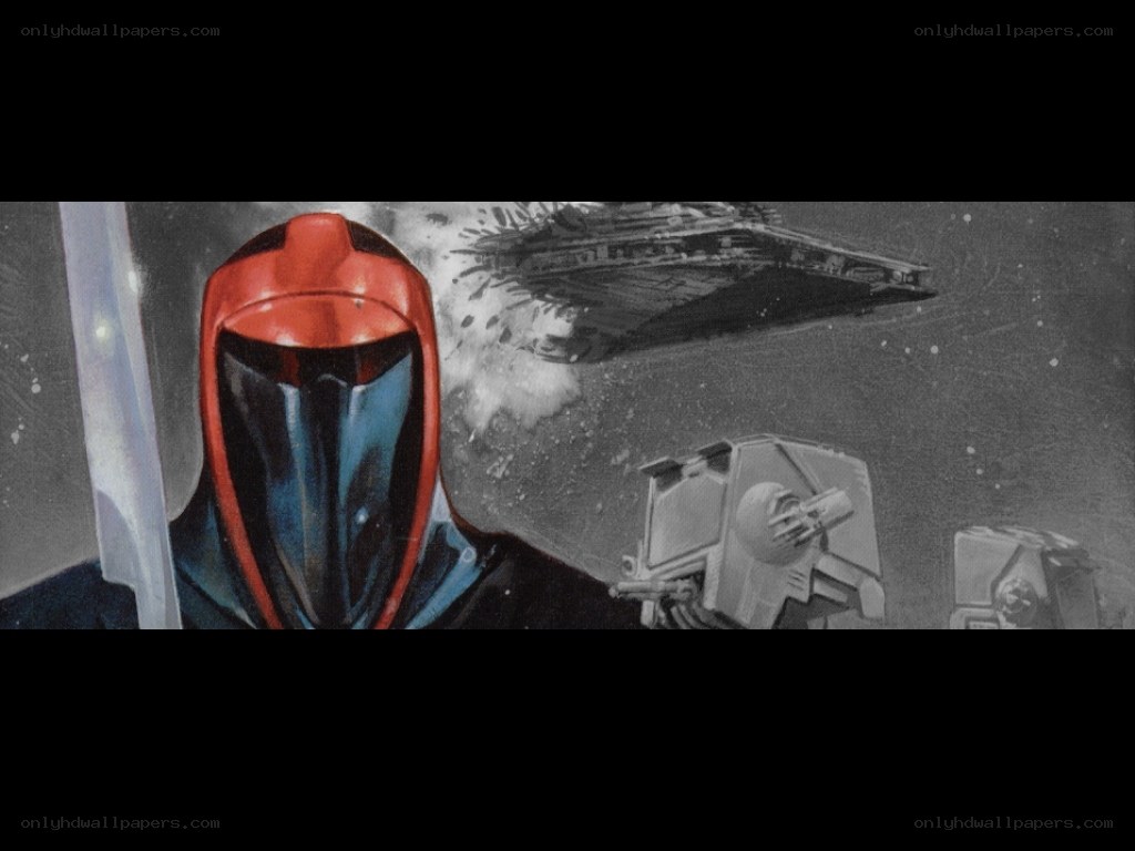 Star Wars character in red helmet