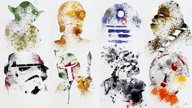 Star Wars character silhouettes art