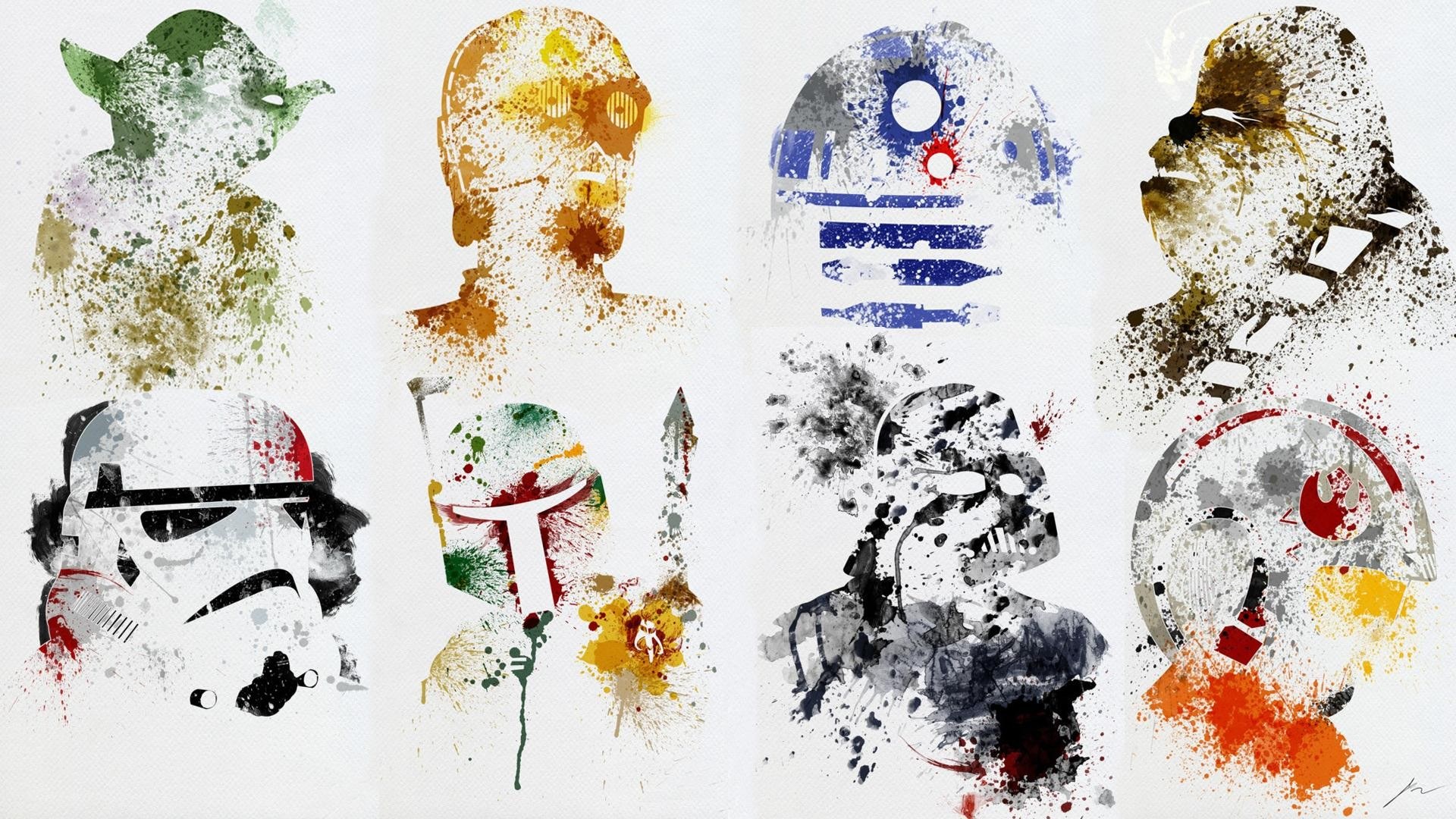 Star Wars character silhouettes art