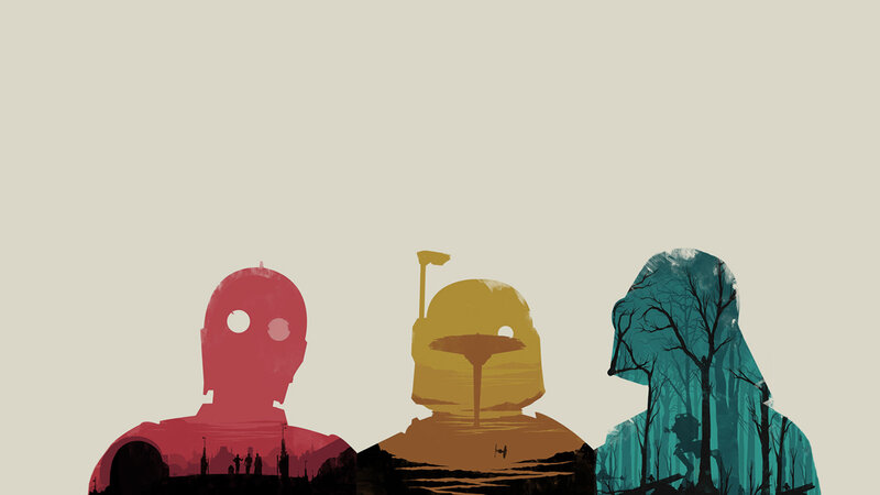 Star Wars character silhouettes