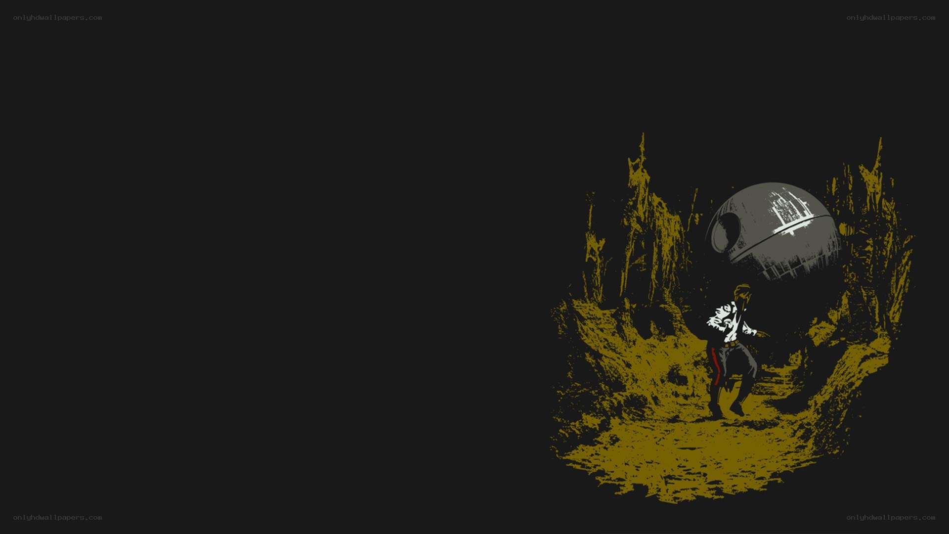 Star Wars character with Death Star