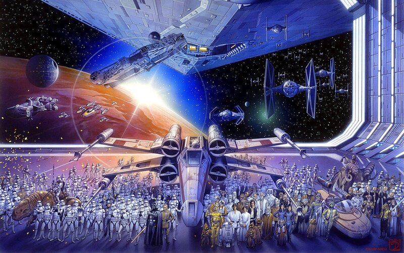 Star Wars Characters and Ships — Blue, Dramatic