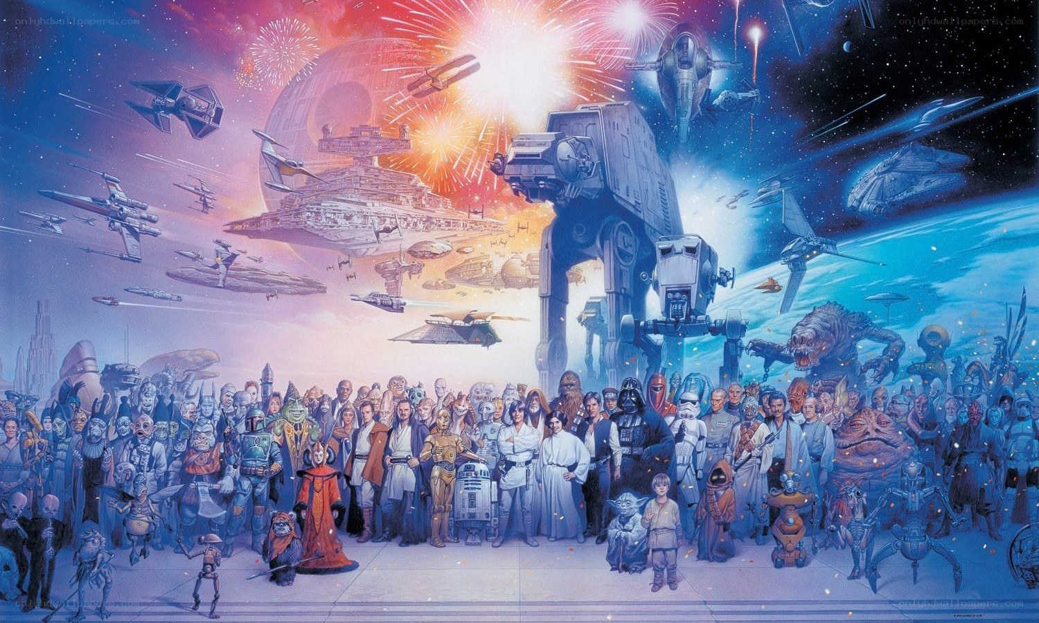 Star Wars characters and ships