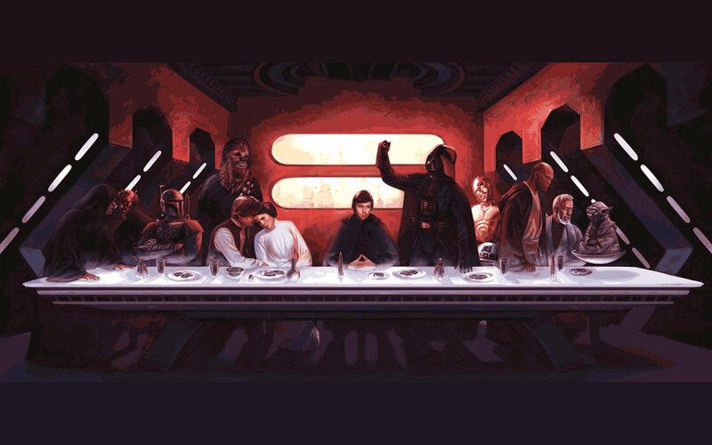 Star Wars Characters at Table — Red