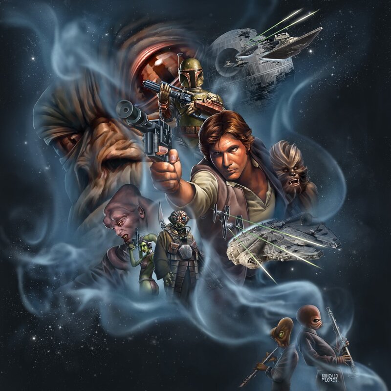 Star Wars characters collage