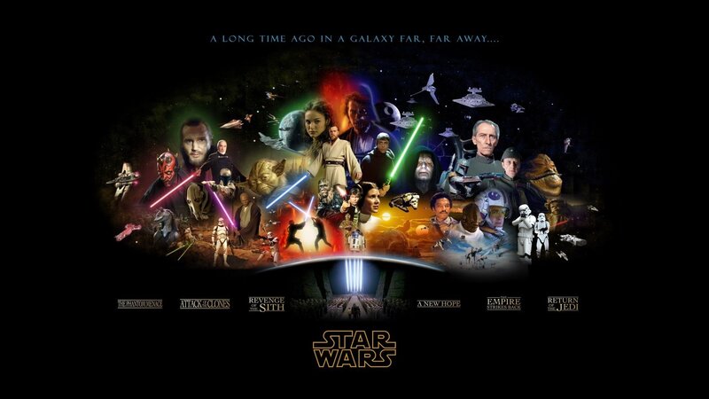 Star Wars Characters Collage — Black, Dramatic, Night, Illustration, Lightsabers, Spaceships, Stormtroopers