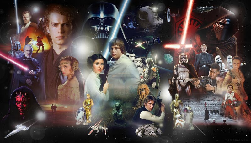 Star Wars Characters Collage — Black, Epic