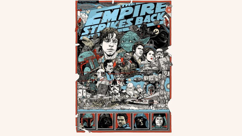 Star Wars Characters Collage — Blue, Dramatic, Illustration