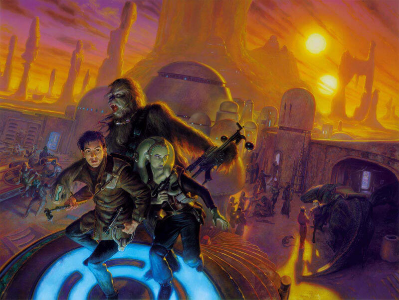 Star Wars characters in desert city