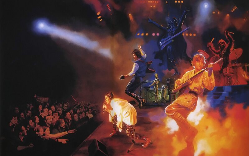 Star Wars Characters on Stage — Orange, Dramatic