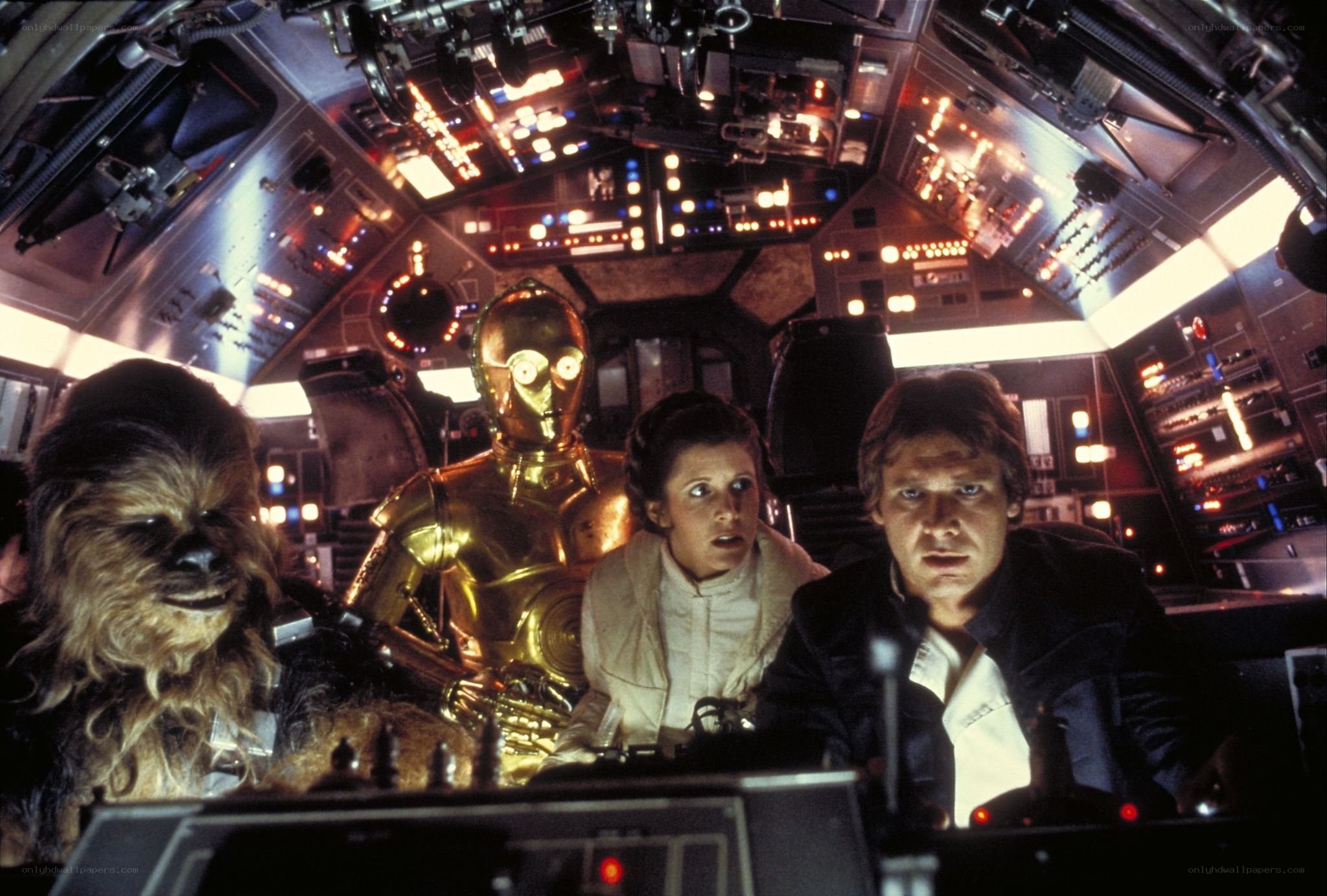 Star Wars crew in cockpit