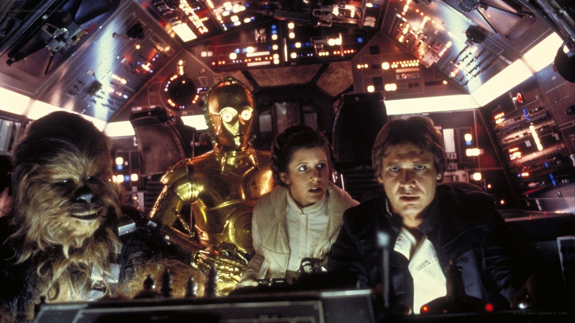 Star Wars crew in cockpit