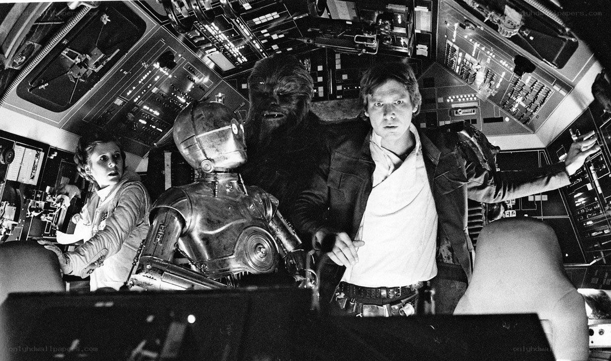 Star Wars crew in cockpit
