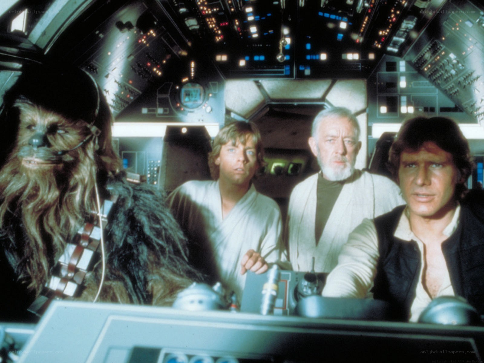 Star Wars crew in cockpit