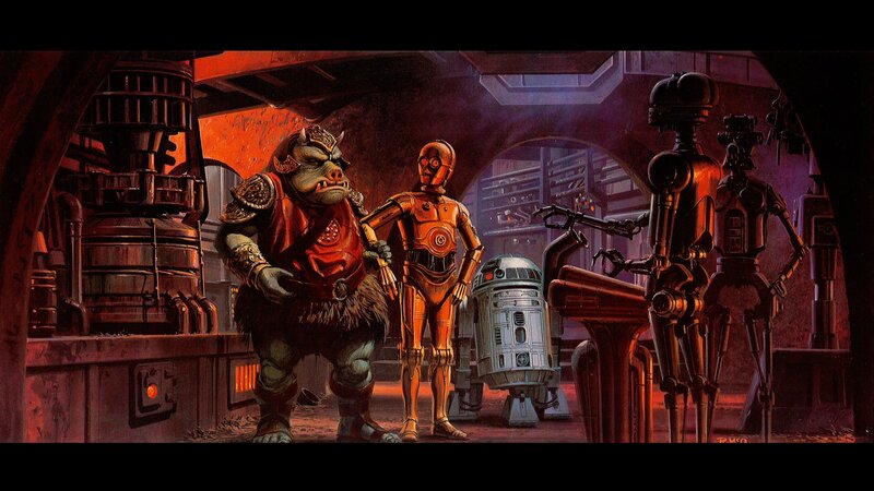 Star Wars droids and alien
