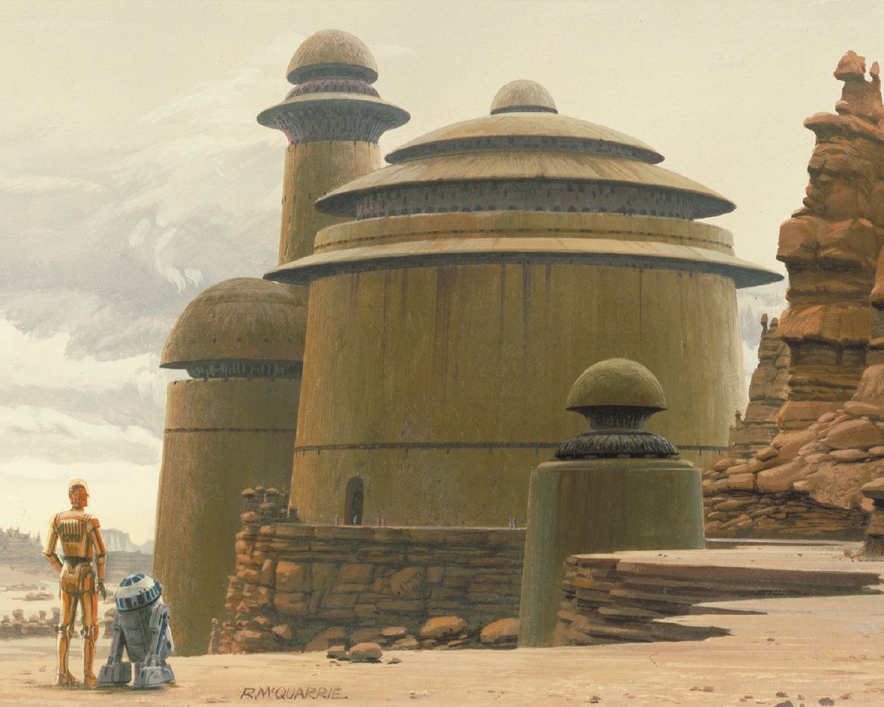 Star Wars droids in desert