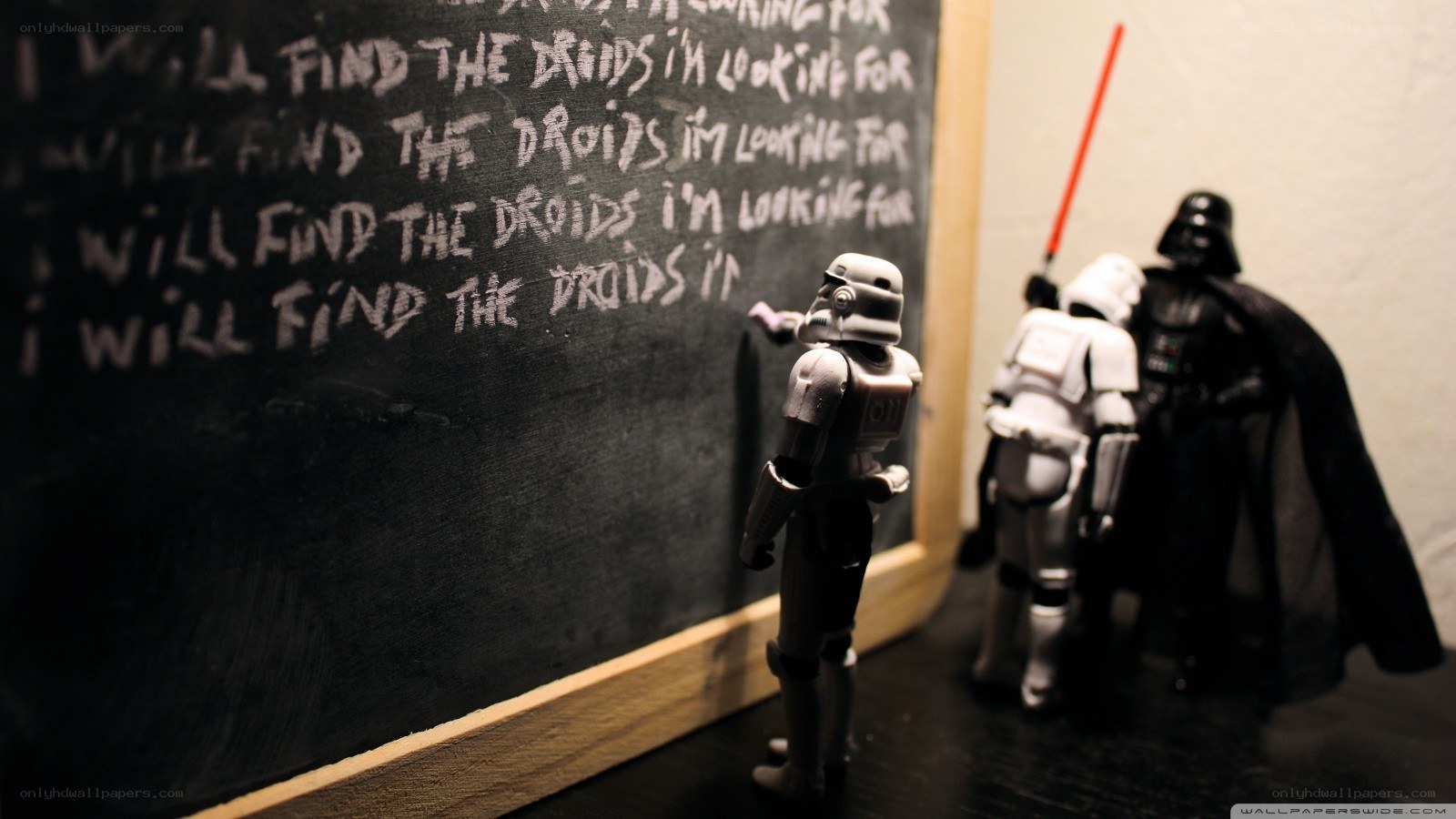 Star Wars figures at chalkboard