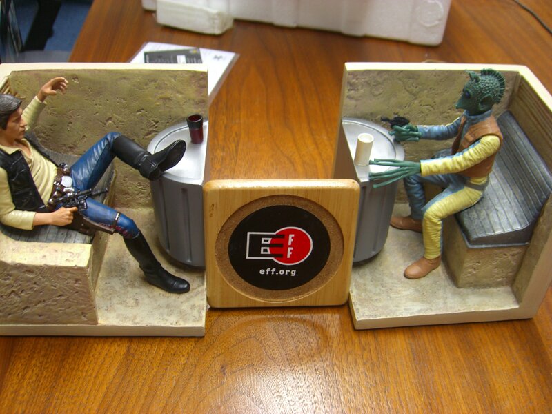 Star Wars figurines on table