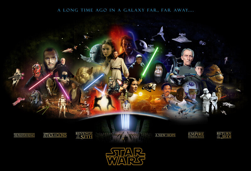 Star Wars film series collage