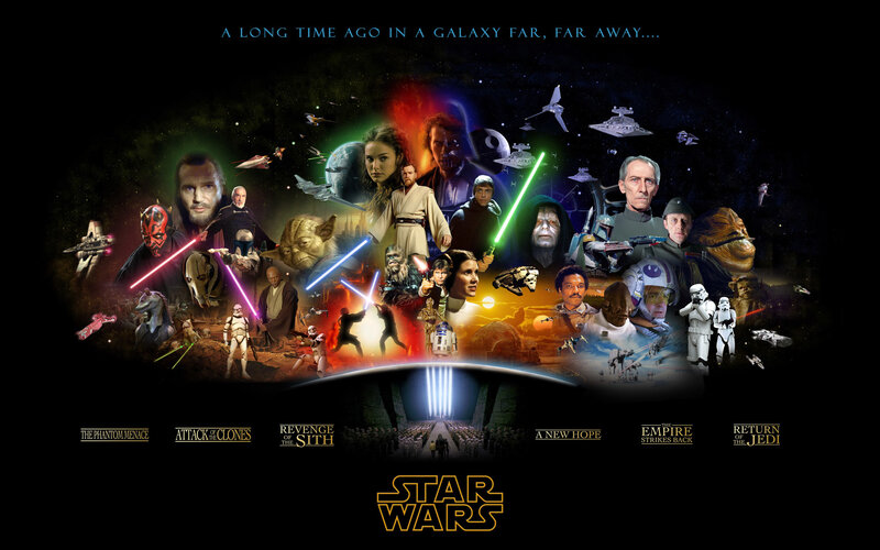 Star Wars film series collage