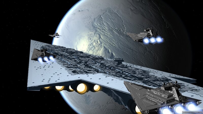 Star Wars fleet in space