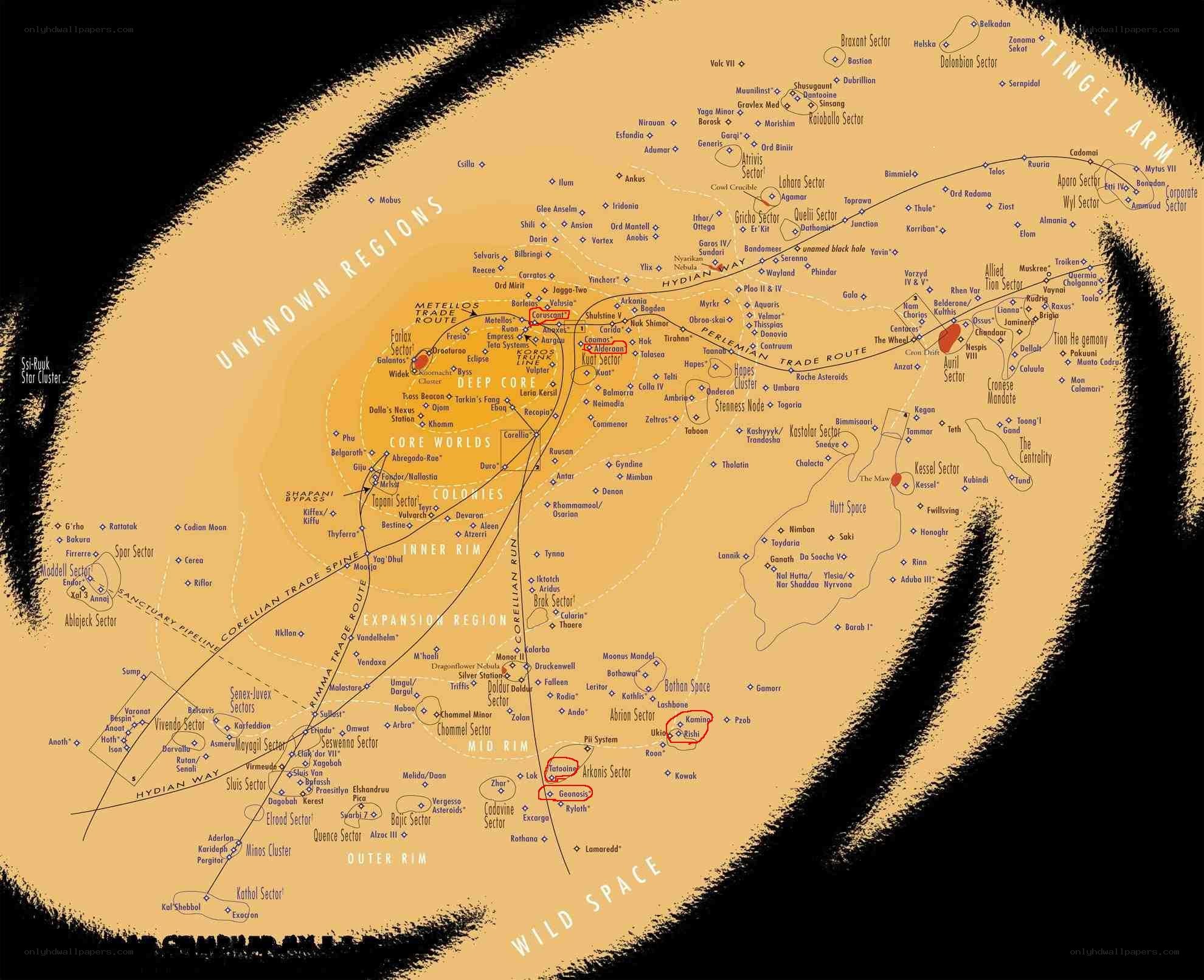 Star Wars galaxy map