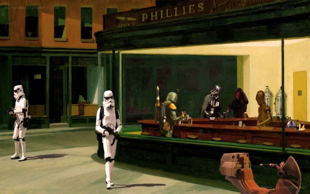Star Wars in a city scene