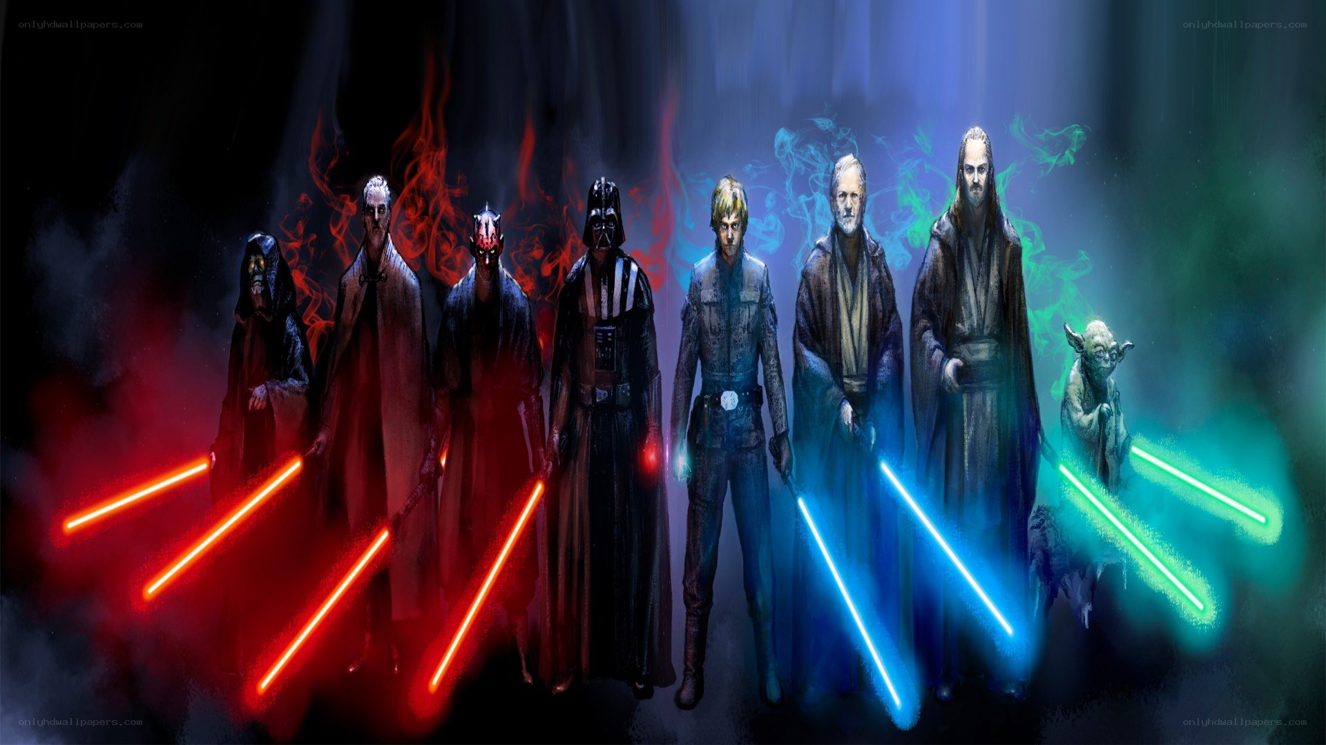 Star Wars lightsaber duel