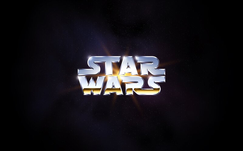 Star Wars logo in space