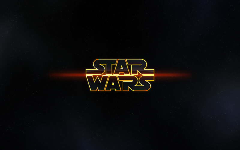 Star Wars logo in space