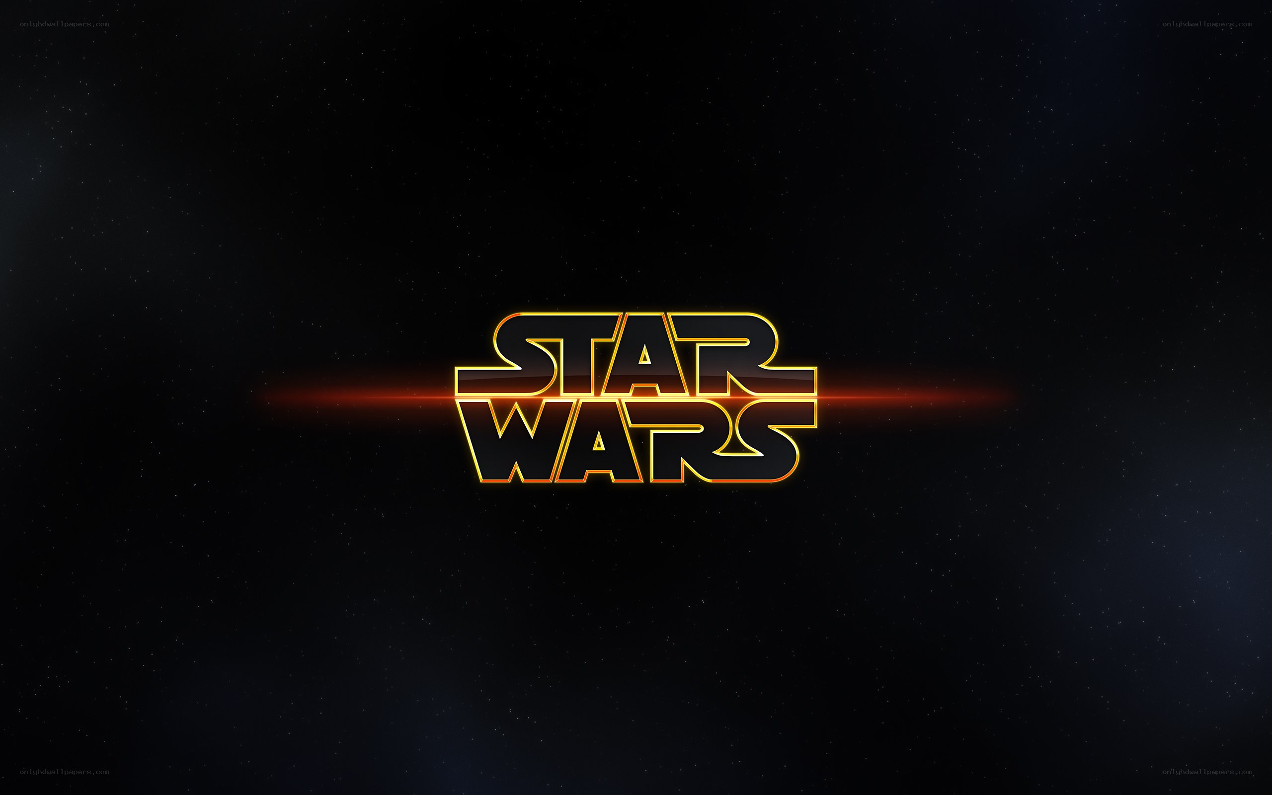 Star Wars logo in space