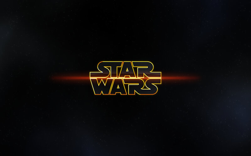 Star Wars logo on space background